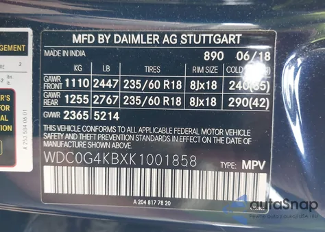 2019 Mercedes-Benz Glc 300 4Matic from USA, damaged, VIN WDC0G4KBXK1001858